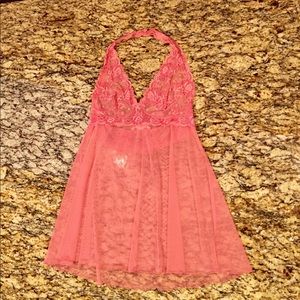 Victoria’s Secret Pink Lace Halter Top Babydoll